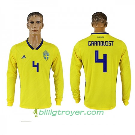 Billige Fotballdrakter Sverige Granqvist 4 VM 2018 Hjemmedraktsett Langermet